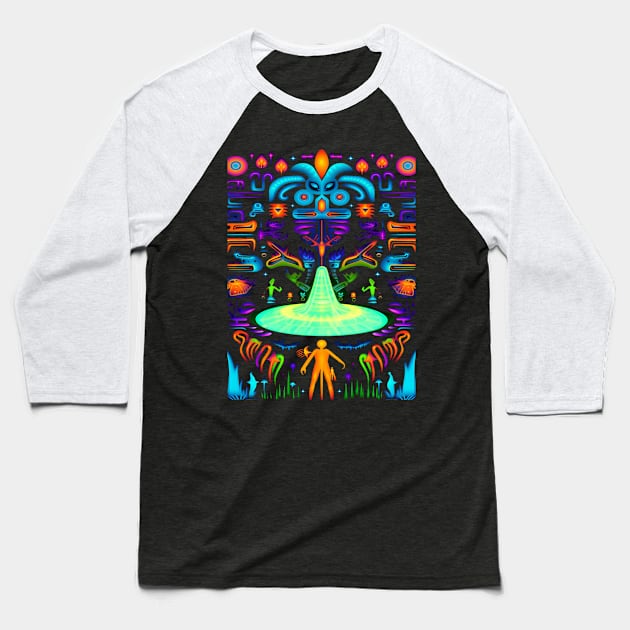 Alien portal onix in the dark fluorescent Baseball T-Shirt by Xinamba